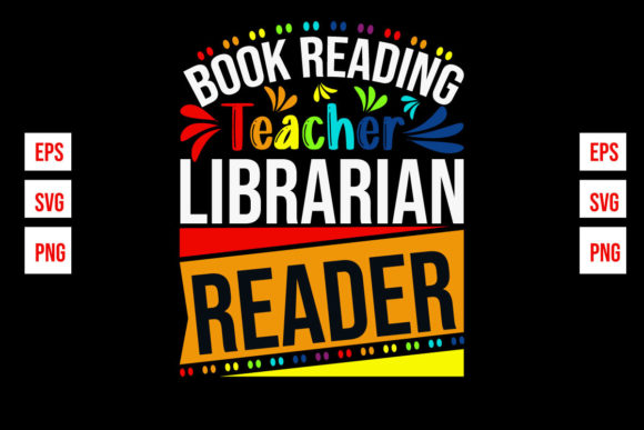 Book Reading Teacher Librarian Reader Graphics & Print Templates
