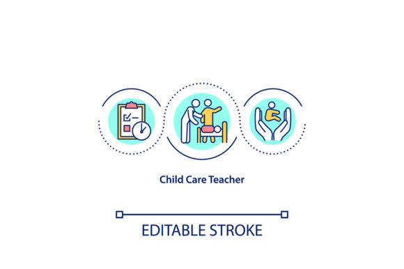 Child Care Teacher Icon for Graphics and Icons