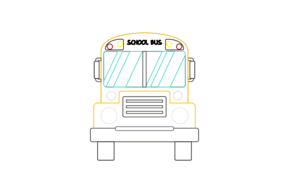 School Bus Color Line Icon-238 Graphics and Icons Review