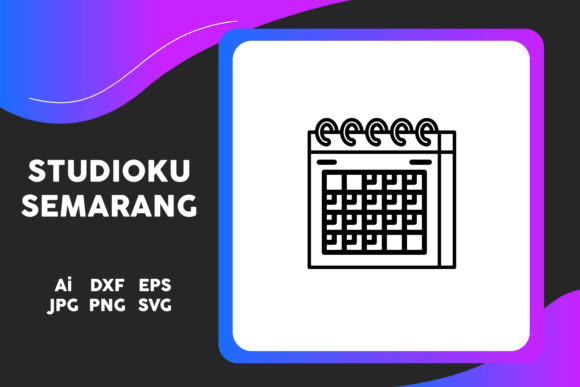 School Icon Calendar Date Line Black Graphics & Icons