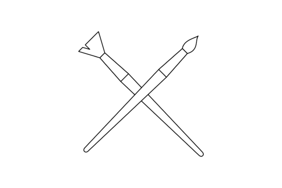 School Paint Brush Icons for Graphics