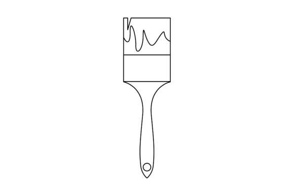 School Paint Brush Line Icon-142: Graphics & Icons