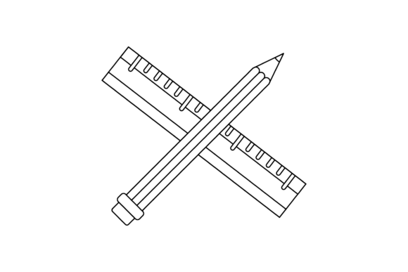 School Pencil Ruler Line Icon-140 Graphics and Icons Review