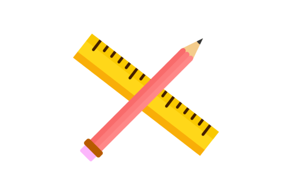 School Pencil Ruler Vector-124: Graphics & Illustrations