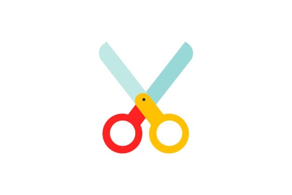 Scissors School Icon Flat Design: Graphics & Icons